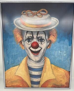 Girl Clown by Red Skelton 1950 - Framed decorative print